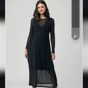 Ripe Maternity Dot Pattern long sleeve dress